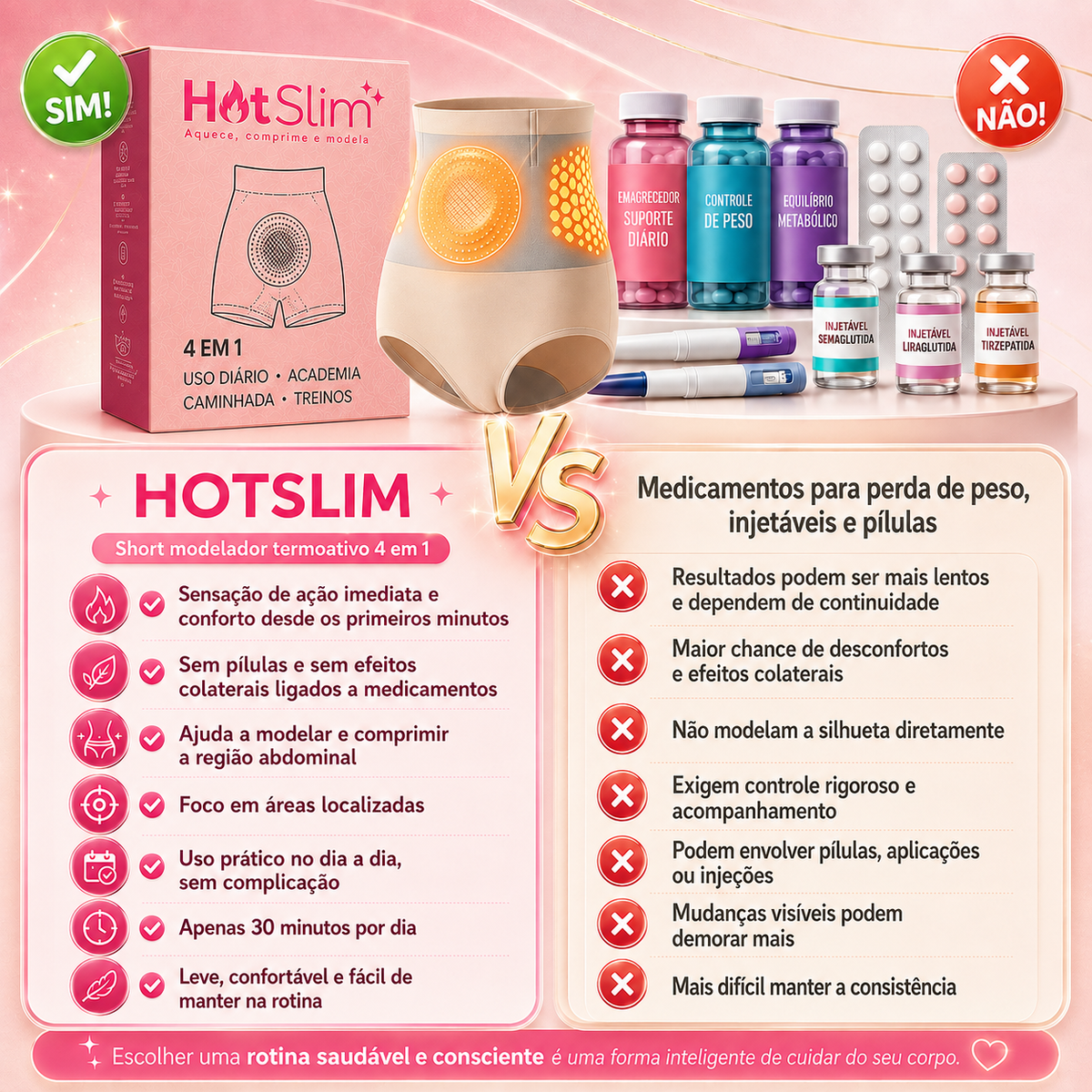 HotSlim™ Original - Shorts Modelador de Efeito Sauna para Redução de Medidas