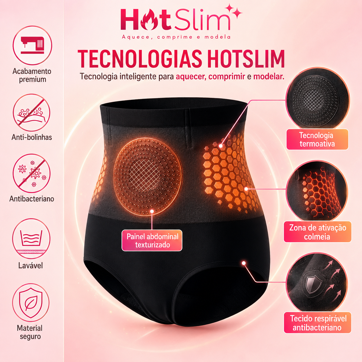 HotSlim™ Original - Shorts Modelador de Efeito Sauna para Redução de Medidas