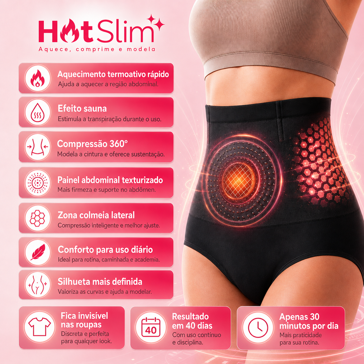 HotSlim™ Original - Shorts Modelador de Efeito Sauna para Redução de Medidas