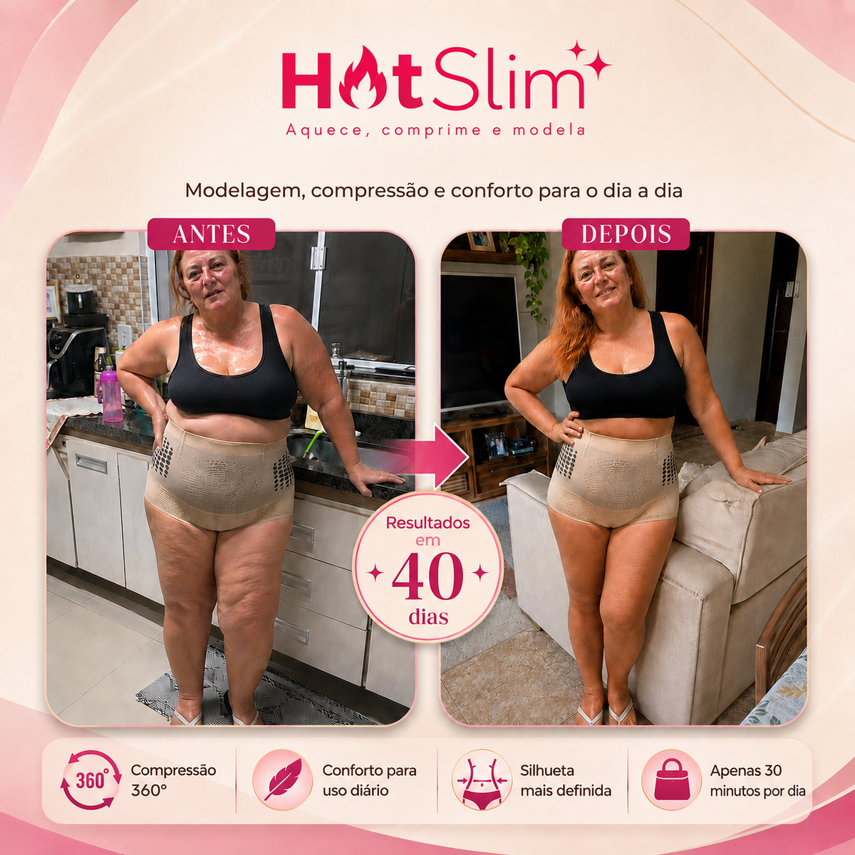 HotSlim™ Original - Shorts Modelador de Efeito Sauna para Redução de Medidas